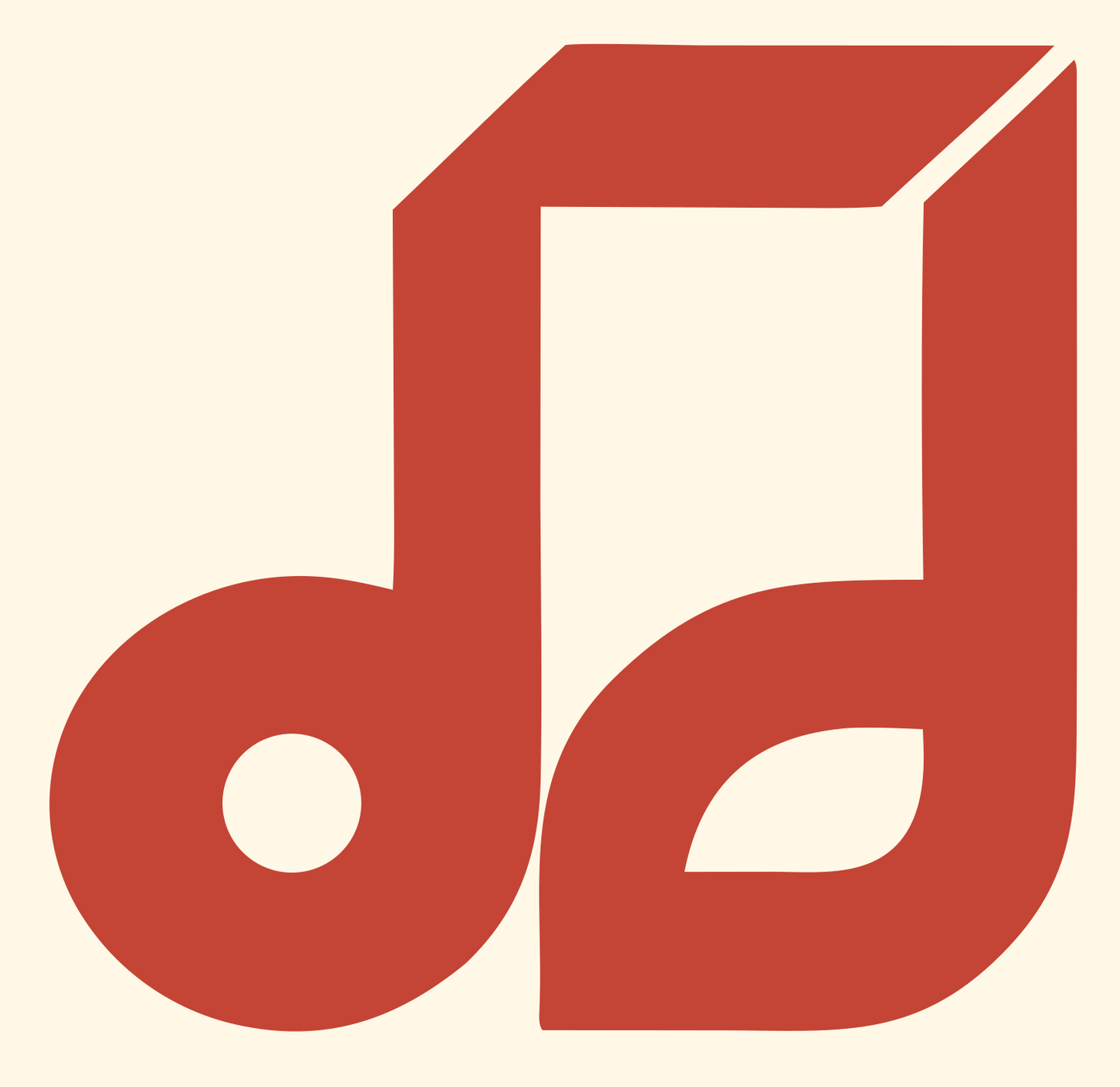 Chunky Beamed Double Note Crest #fff8e7/#c44536