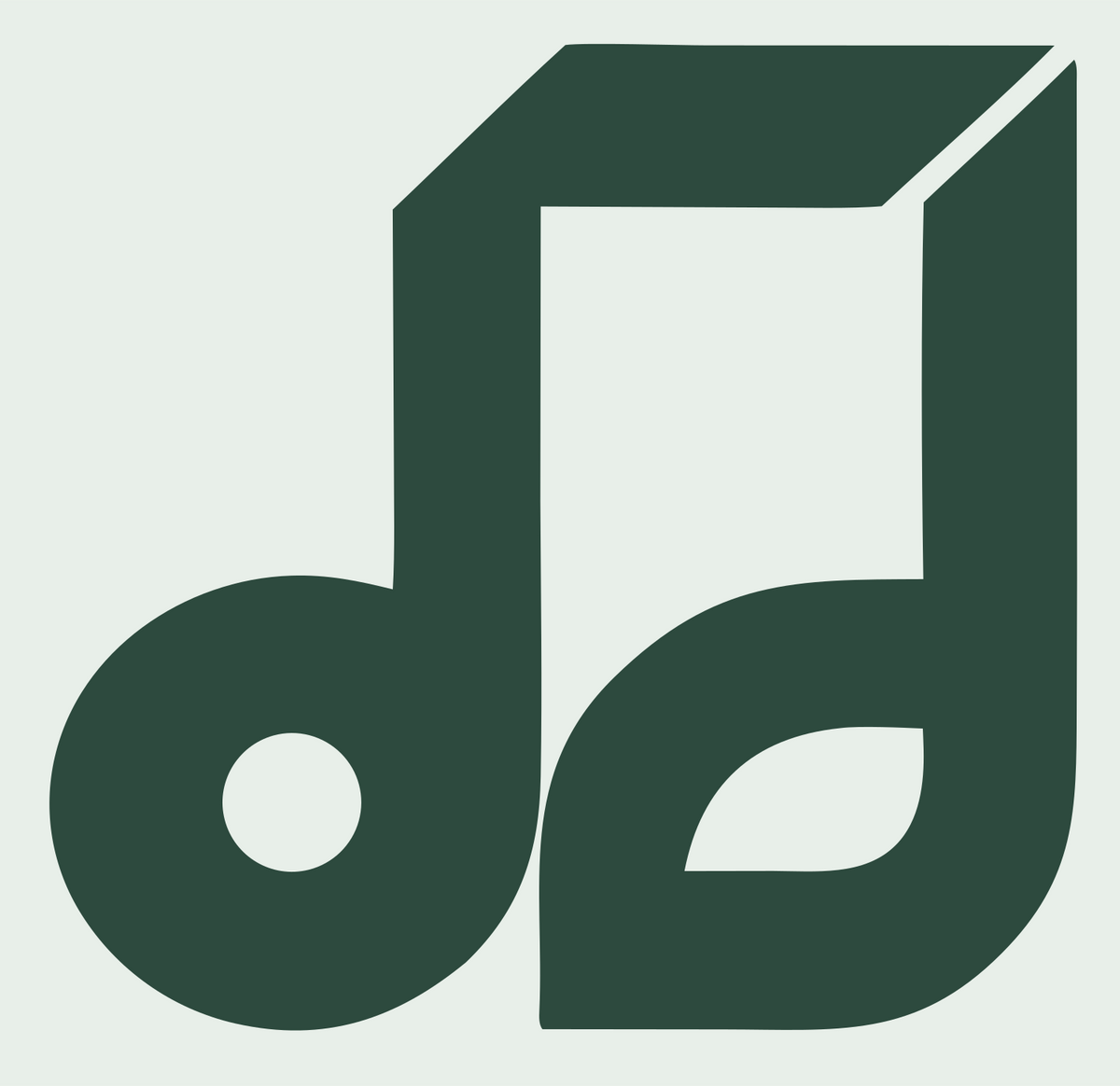 Chunky Beamed Double Note Crest #e8efe9/#2d4a3e