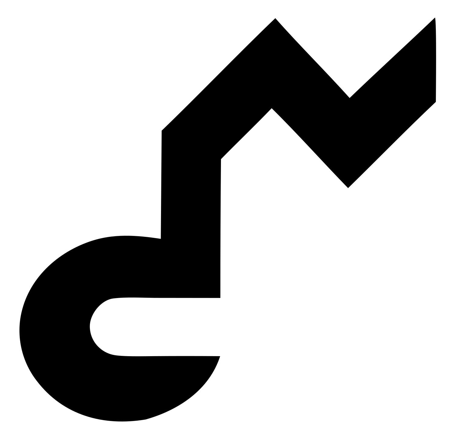 Zigzag Music Note Logo #ffffff/#000000