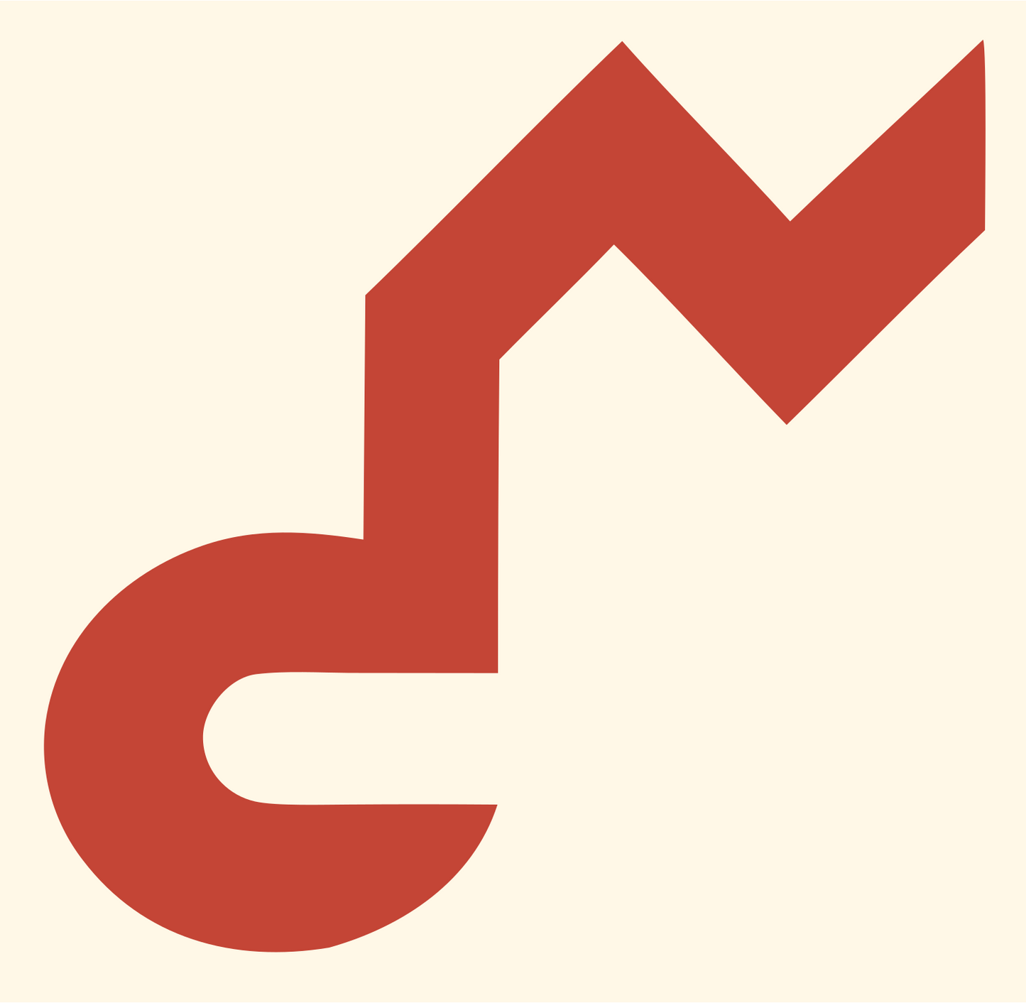 Zigzag Music Note Logo #fff8e7/#c44536