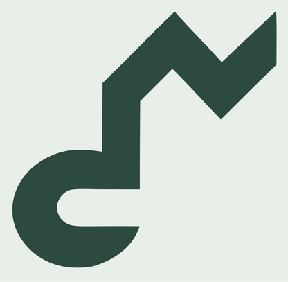 Zigzag Music Note Logo #e8efe9/#2d4a3e
