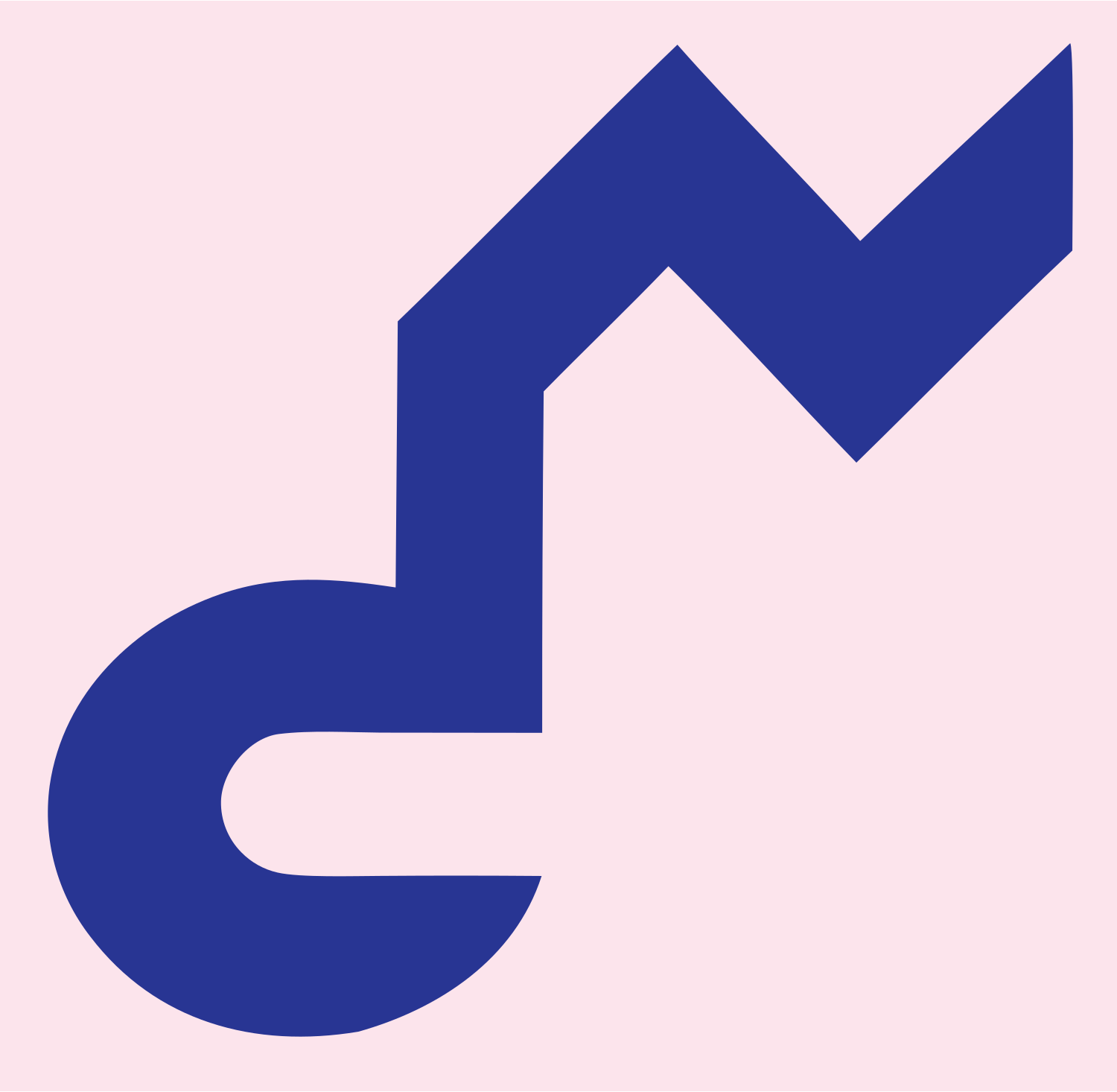 Zigzag Music Note Logo #fce4ec/#283593