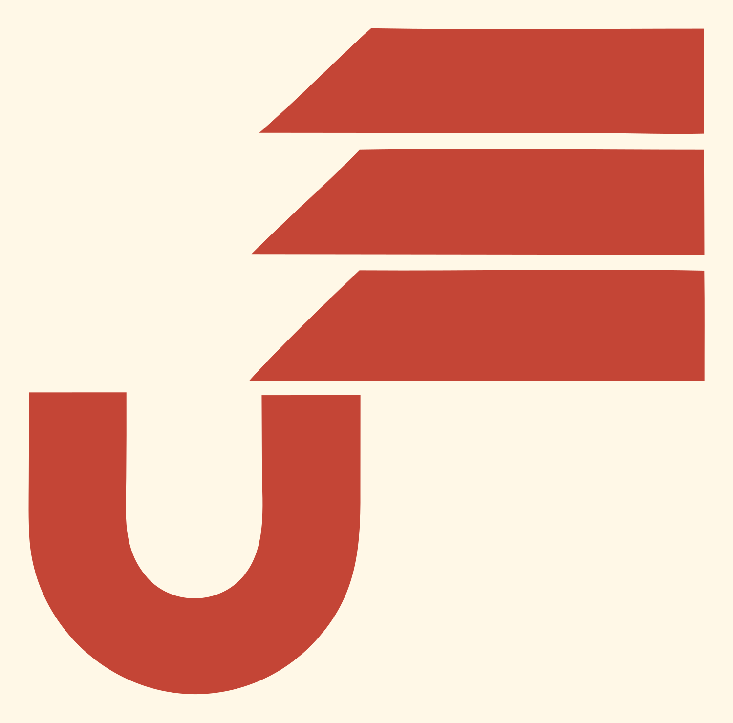 Blocky Quarter Note Mark #fff8e7/#c44536
