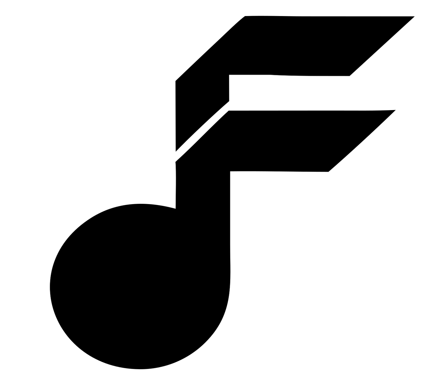 Winged Music Note Mark #ffffff/#000000