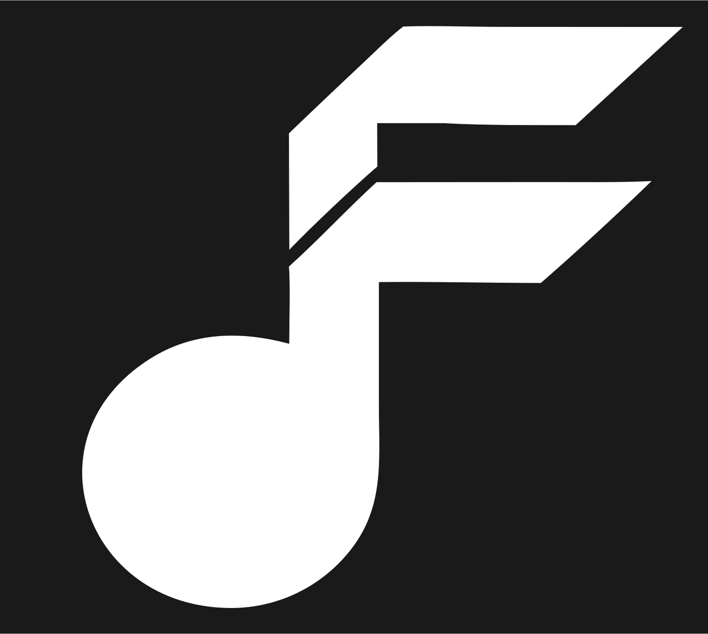 Winged Music Note Mark #1a1a1a/#ffffff