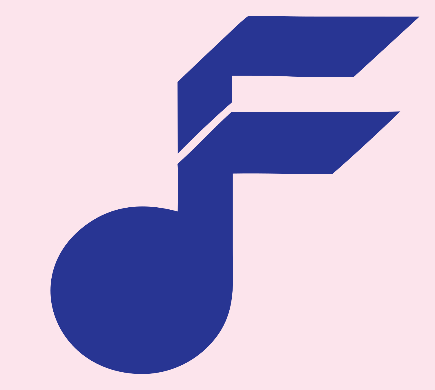 Winged Music Note Mark #fce4ec/#283593
