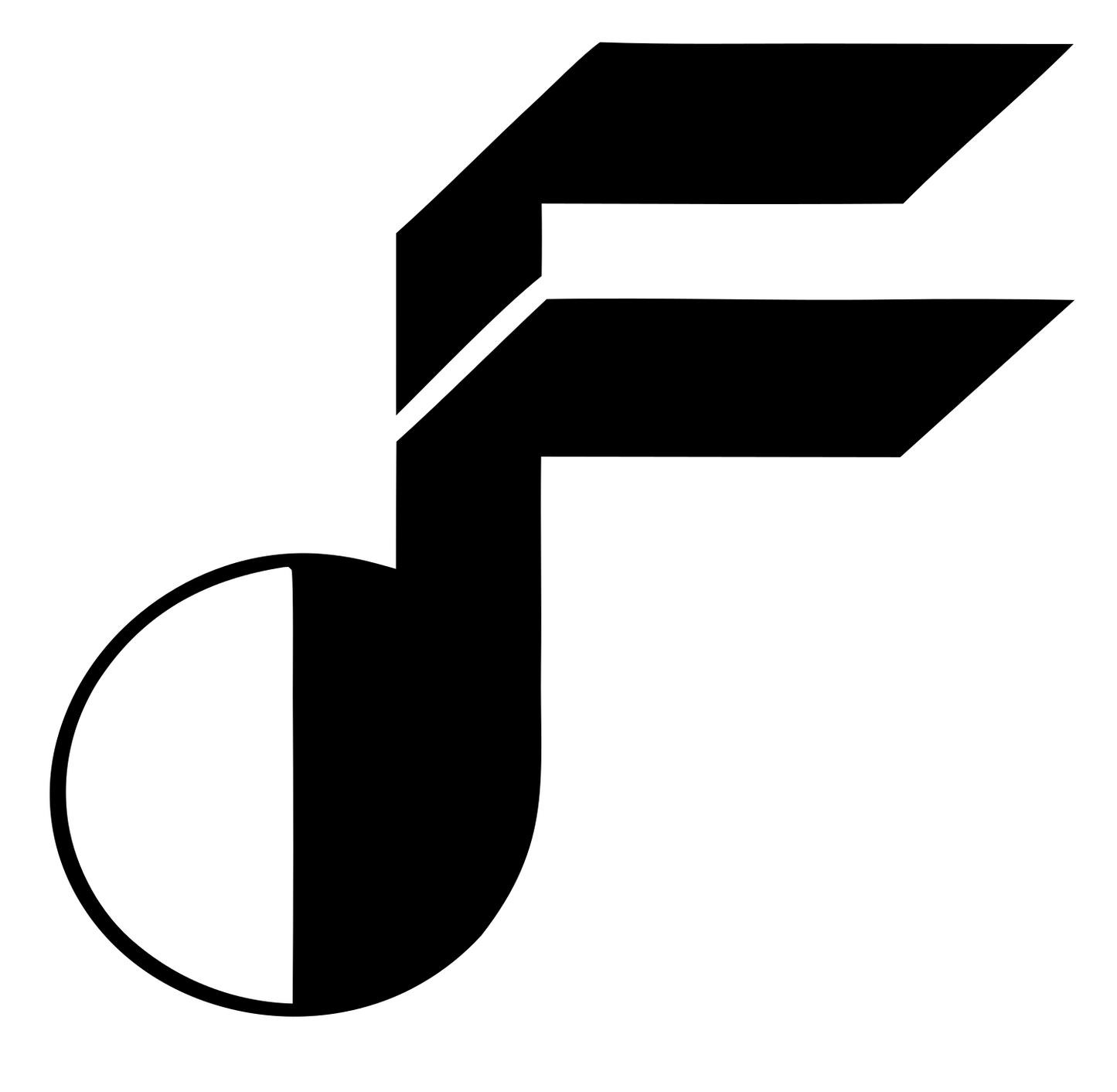 Blocky Eighth Note Mark #ffffff/#000000