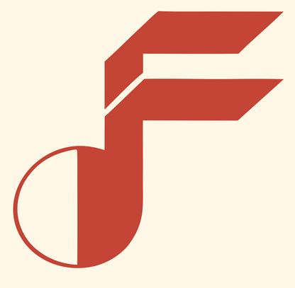 Blocky Eighth Note Mark #fff8e7/#c44536