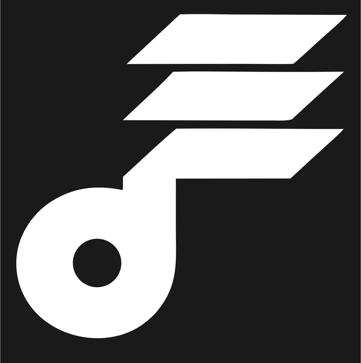 Winged Music Note Emblem #1a1a1a/#ffffff