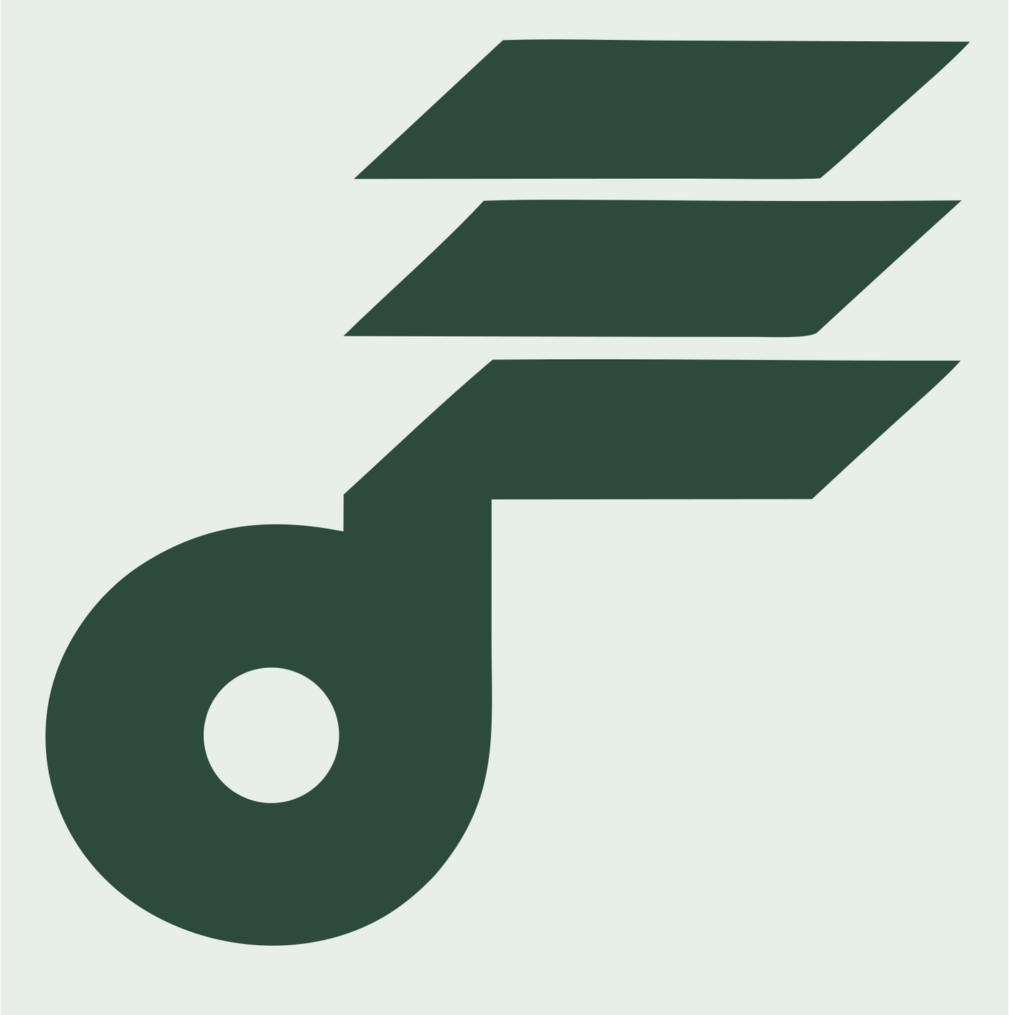 Winged Music Note Emblem #e8efe9/#2d4a3e