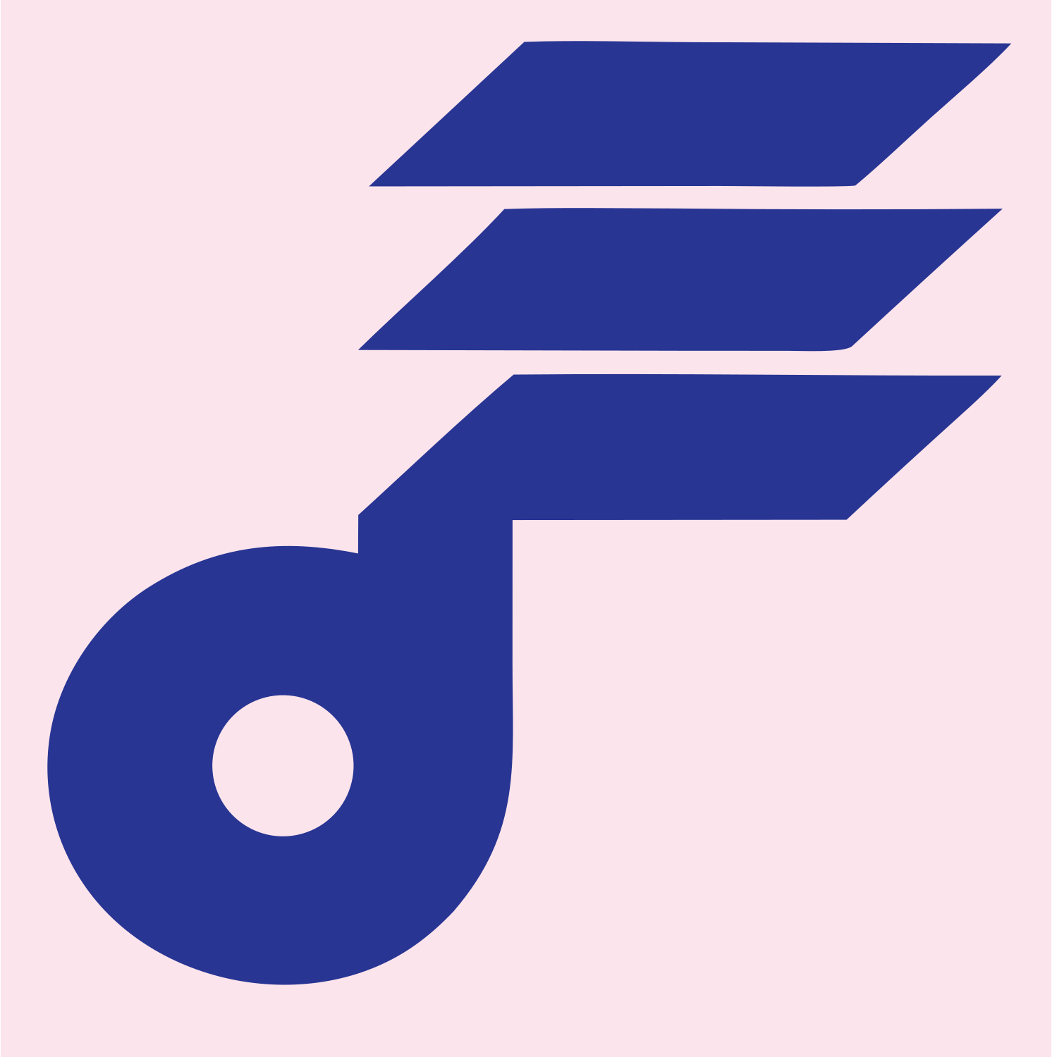 Winged Music Note Emblem #fce4ec/#283593