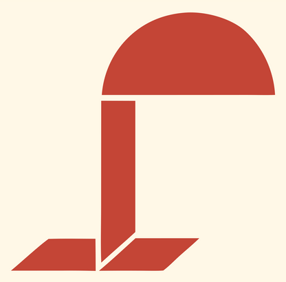 Bauhaus Lamp Note Icon #fff8e7/#c44536