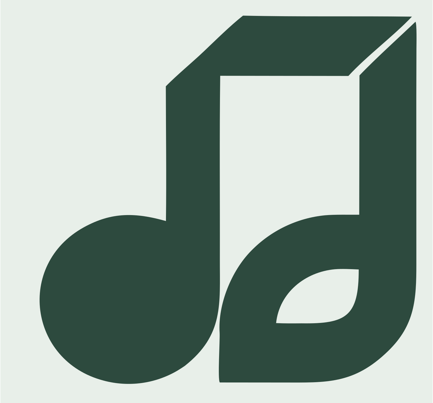 3D Music Note Logo #e8efe9/#2d4a3e