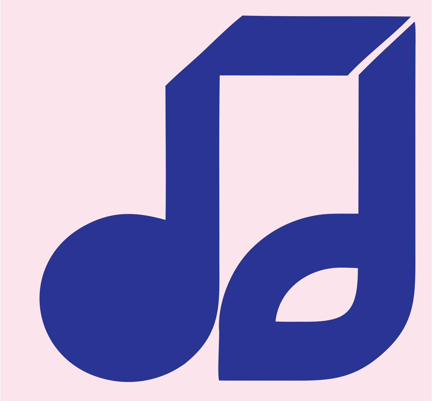 3D Music Note Logo #fce4ec/#283593