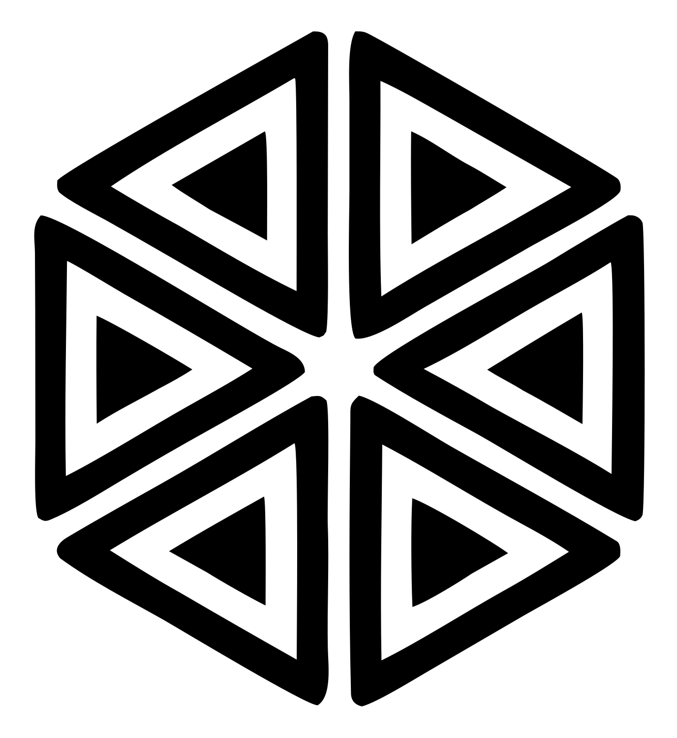 Bold Hexagon Snowflake Emblem #ffffff/#000000