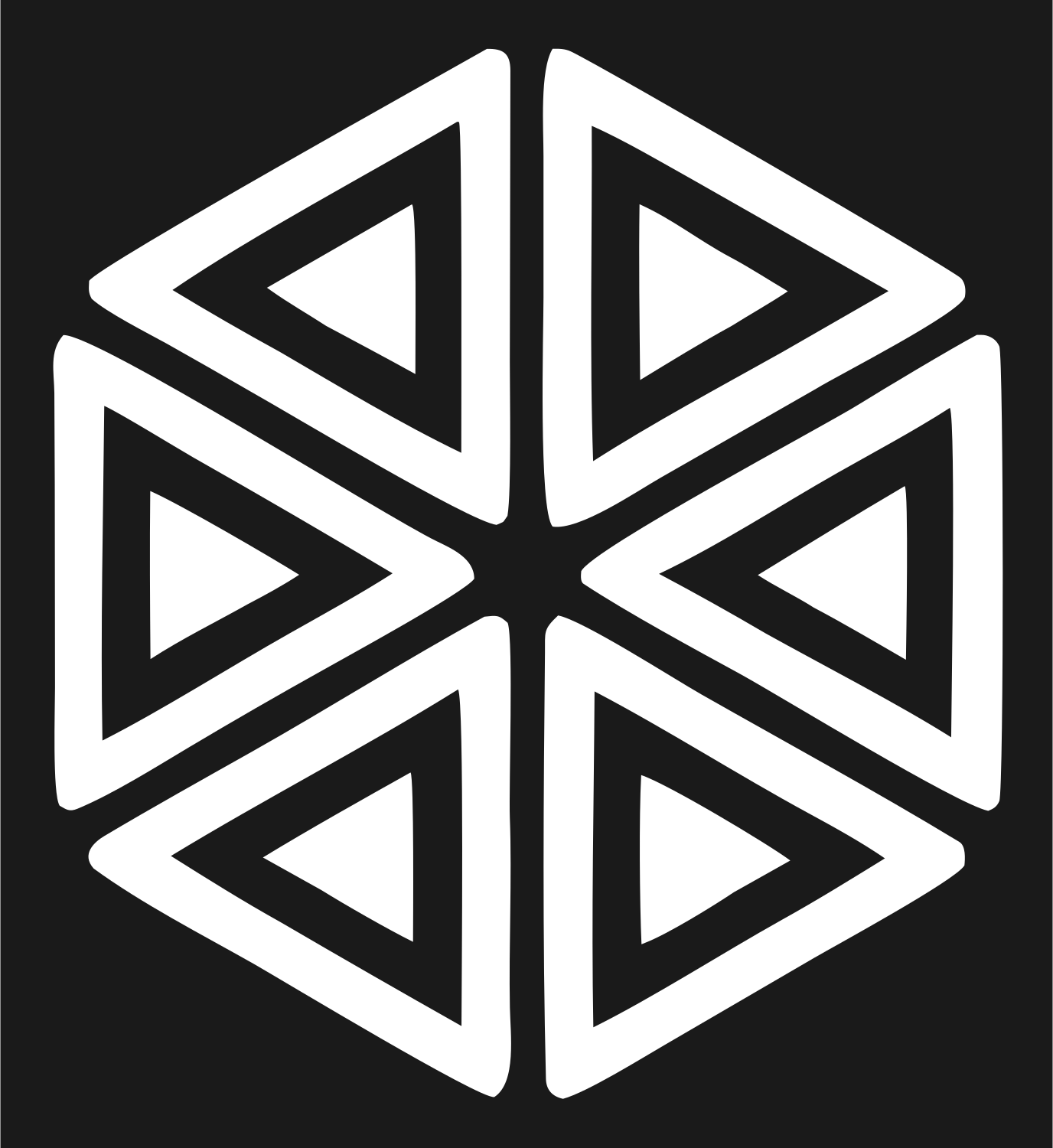 Bold Hexagon Snowflake Emblem #1a1a1a/#ffffff