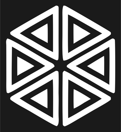Bold Hexagon Snowflake Emblem #1a1a1a/#ffffff