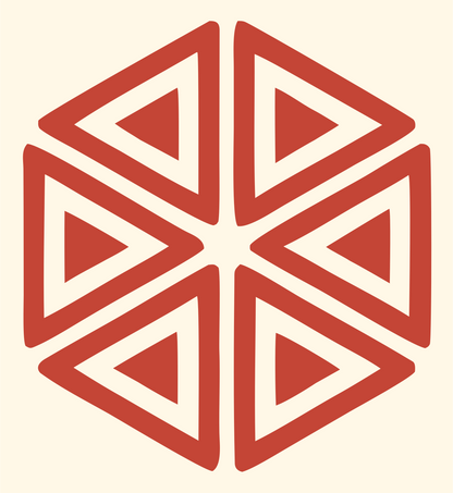 Bold Hexagon Snowflake Emblem #fff8e7/#c44536