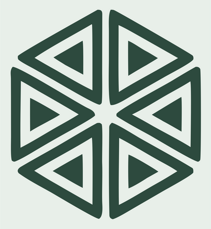 Bold Hexagon Snowflake Emblem #e8efe9/#2d4a3e