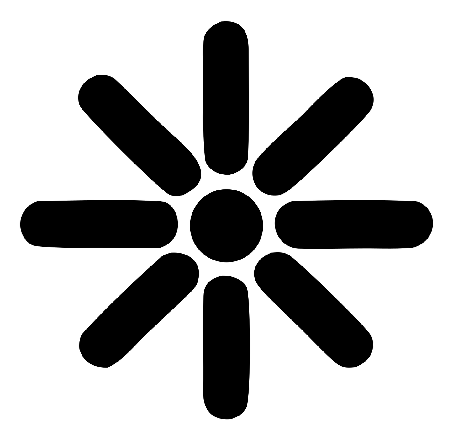 Bold Radial Snowflake Mark #ffffff/#000000