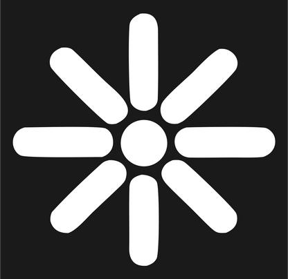 Bold Radial Snowflake Mark #1a1a1a/#ffffff