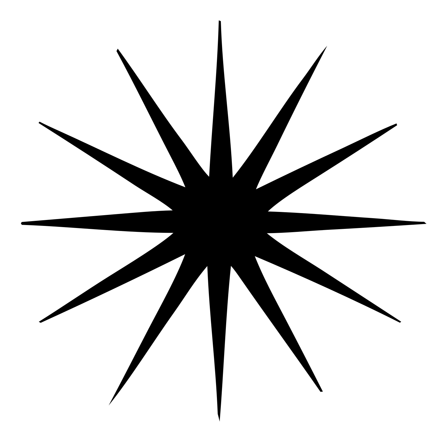 Bold Starburst Compass Mark #ffffff/#000000