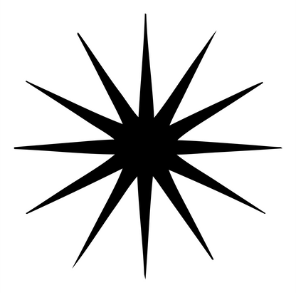 Bold Starburst Compass Mark #ffffff/#000000