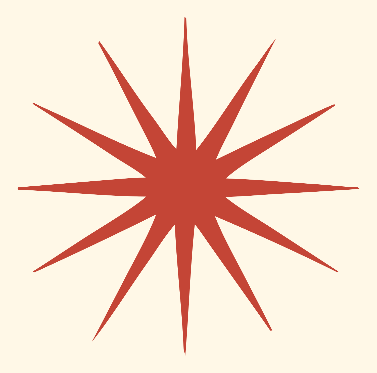 Bold Starburst Compass Mark #fff8e7/#c44536