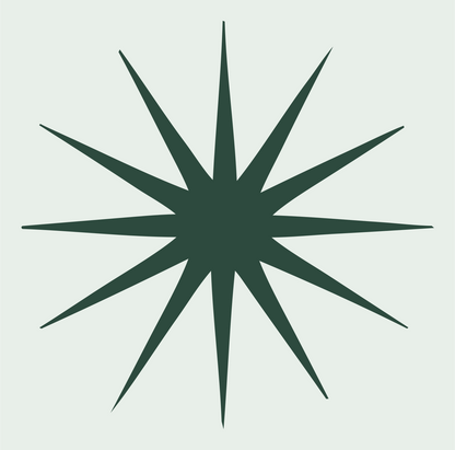 Bold Starburst Compass Mark #e8efe9/#2d4a3e