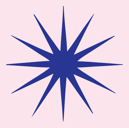 Bold Starburst Compass Mark #fce4ec/#283593