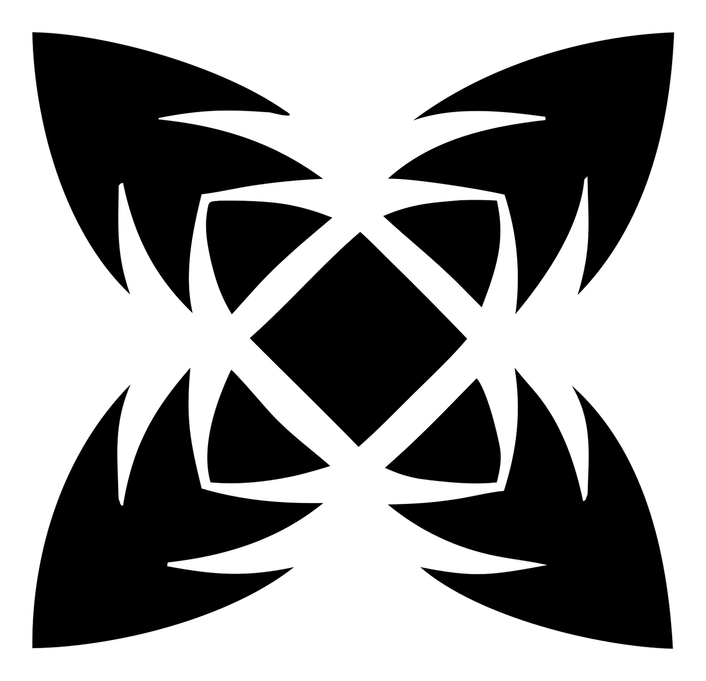 Bold Snowflake Four-Point Badge #ffffff/#000000