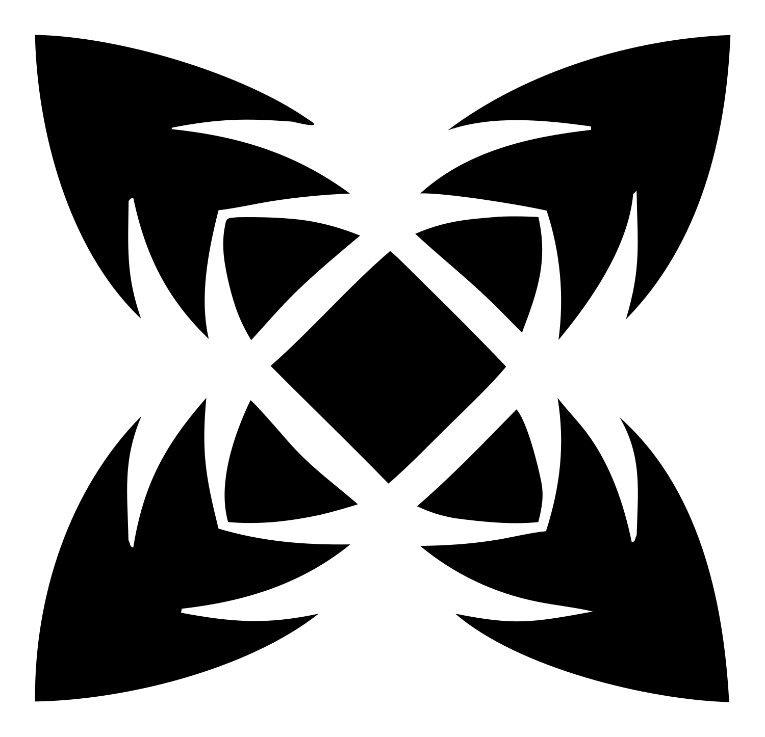 Bold Snowflake Four-Point Badge #ffffff/#000000