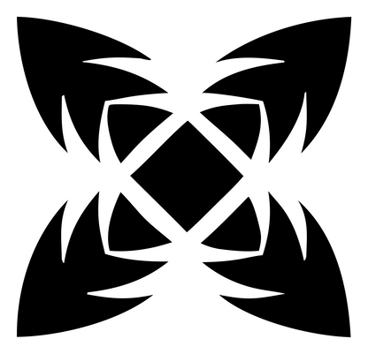Bold Snowflake Four-Point Badge #ffffff/#000000