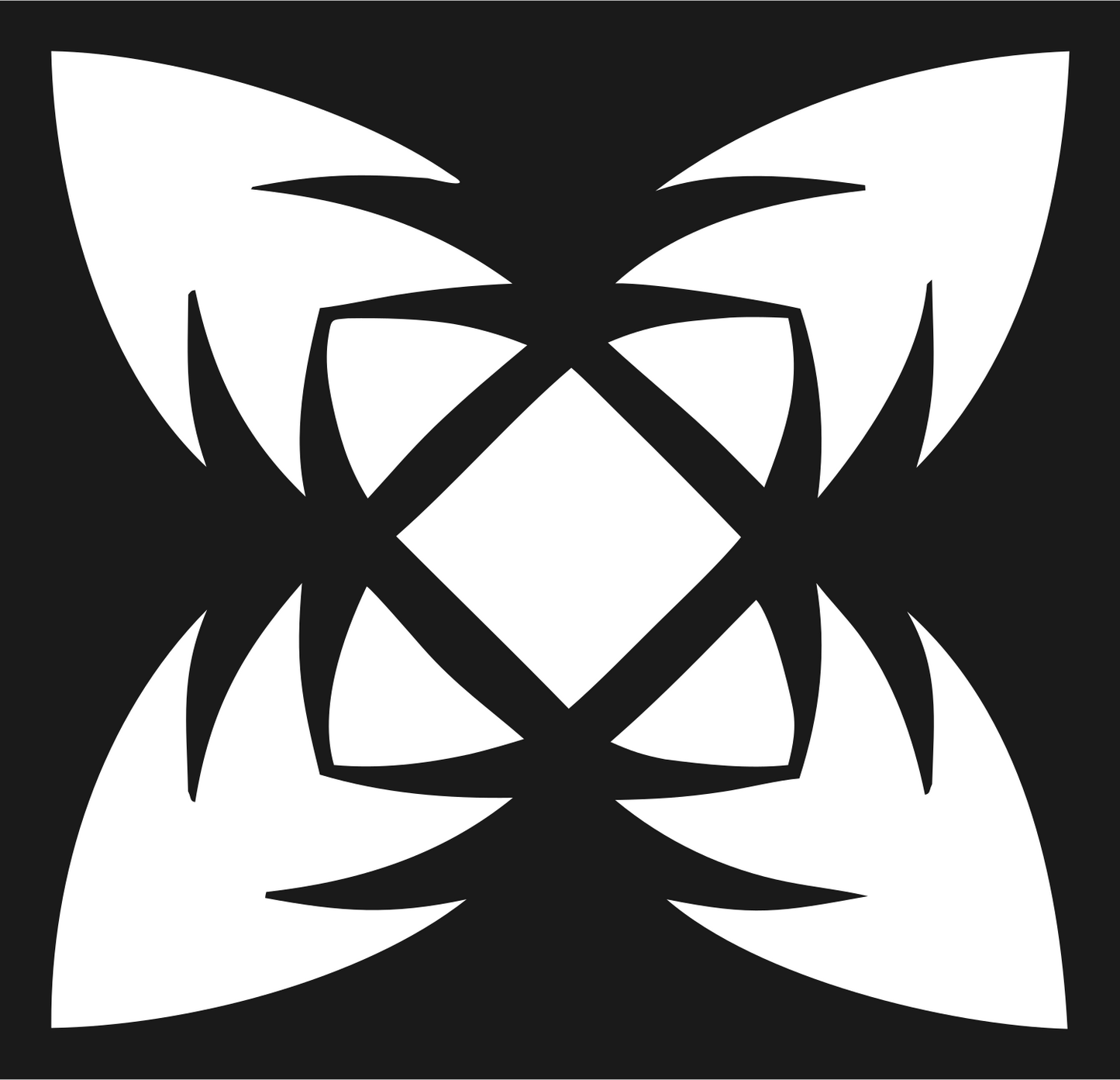 Bold Snowflake Four-Point Badge #1a1a1a/#ffffff