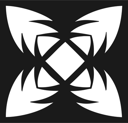 Bold Snowflake Four-Point Badge #1a1a1a/#ffffff