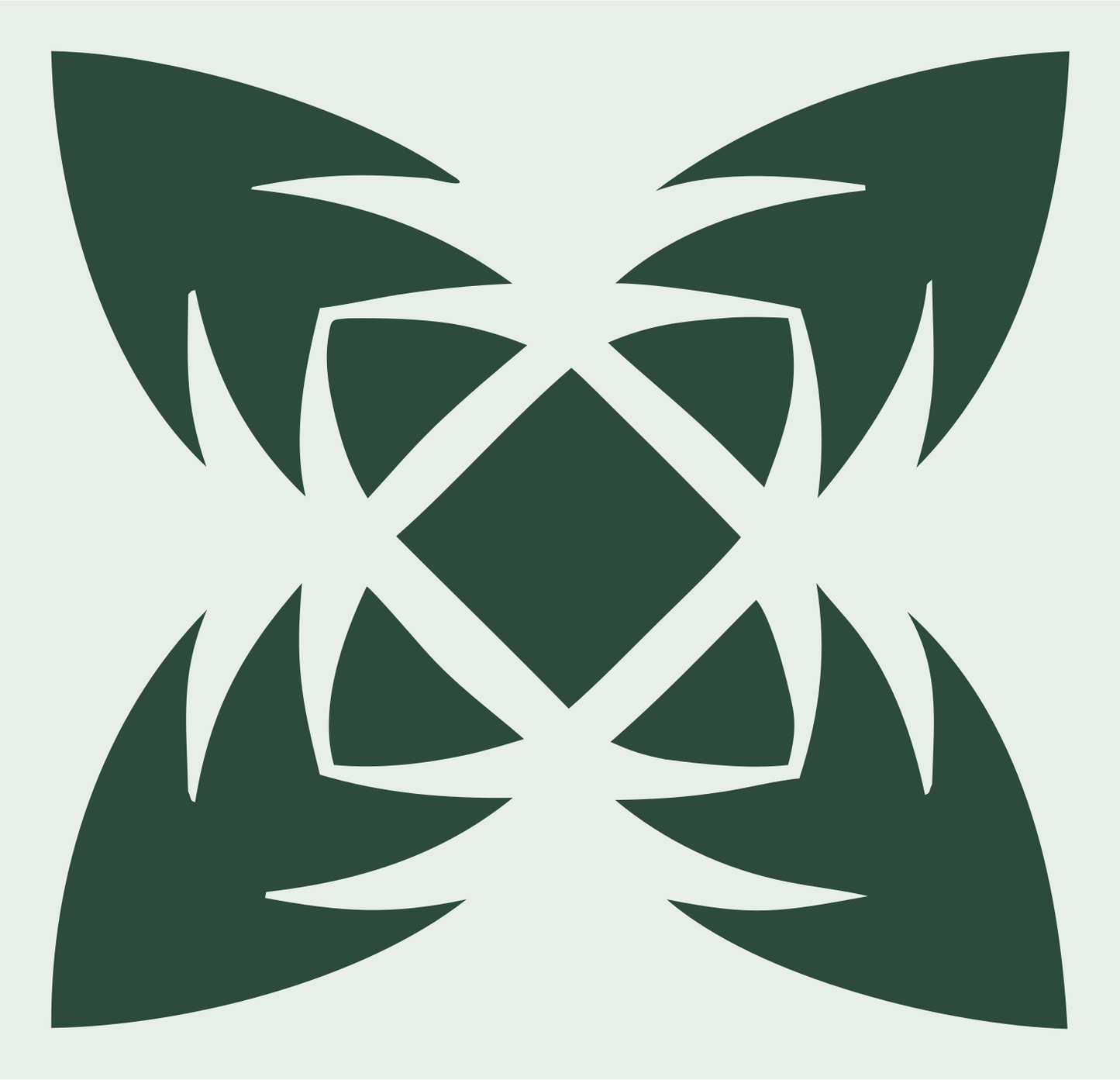 Bold Snowflake Four-Point Badge #e8efe9/#2d4a3e