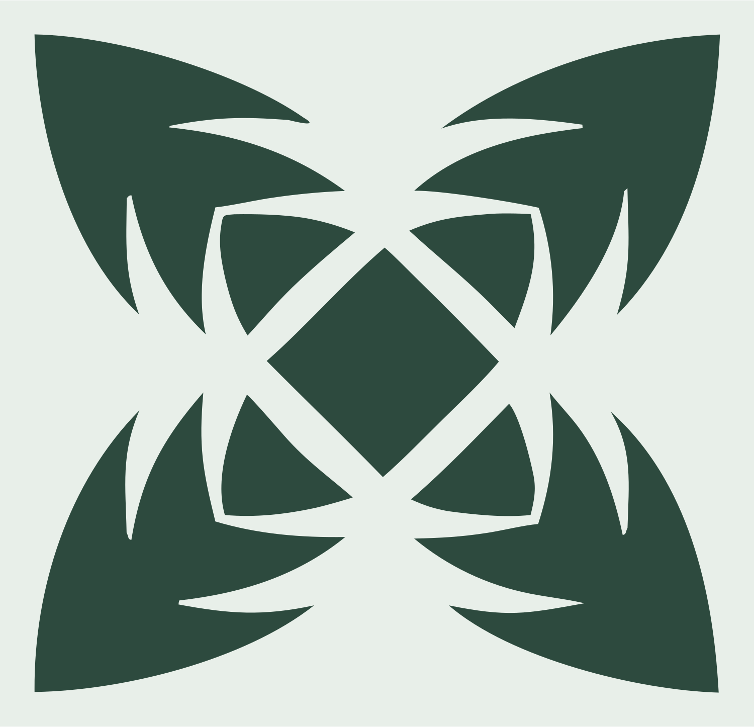 Bold Snowflake Four-Point Badge #e8efe9/#2d4a3e