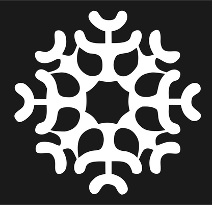 Bold Branching Snowflake Crest #1a1a1a/#ffffff