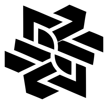 Bold Interlocking Snowflake Icon #ffffff/#000000