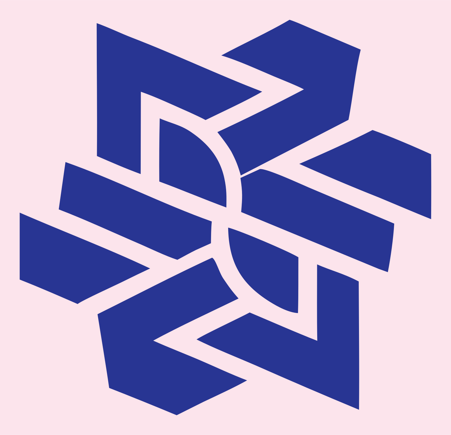 Bold Interlocking Snowflake Icon #fce4ec/#283593