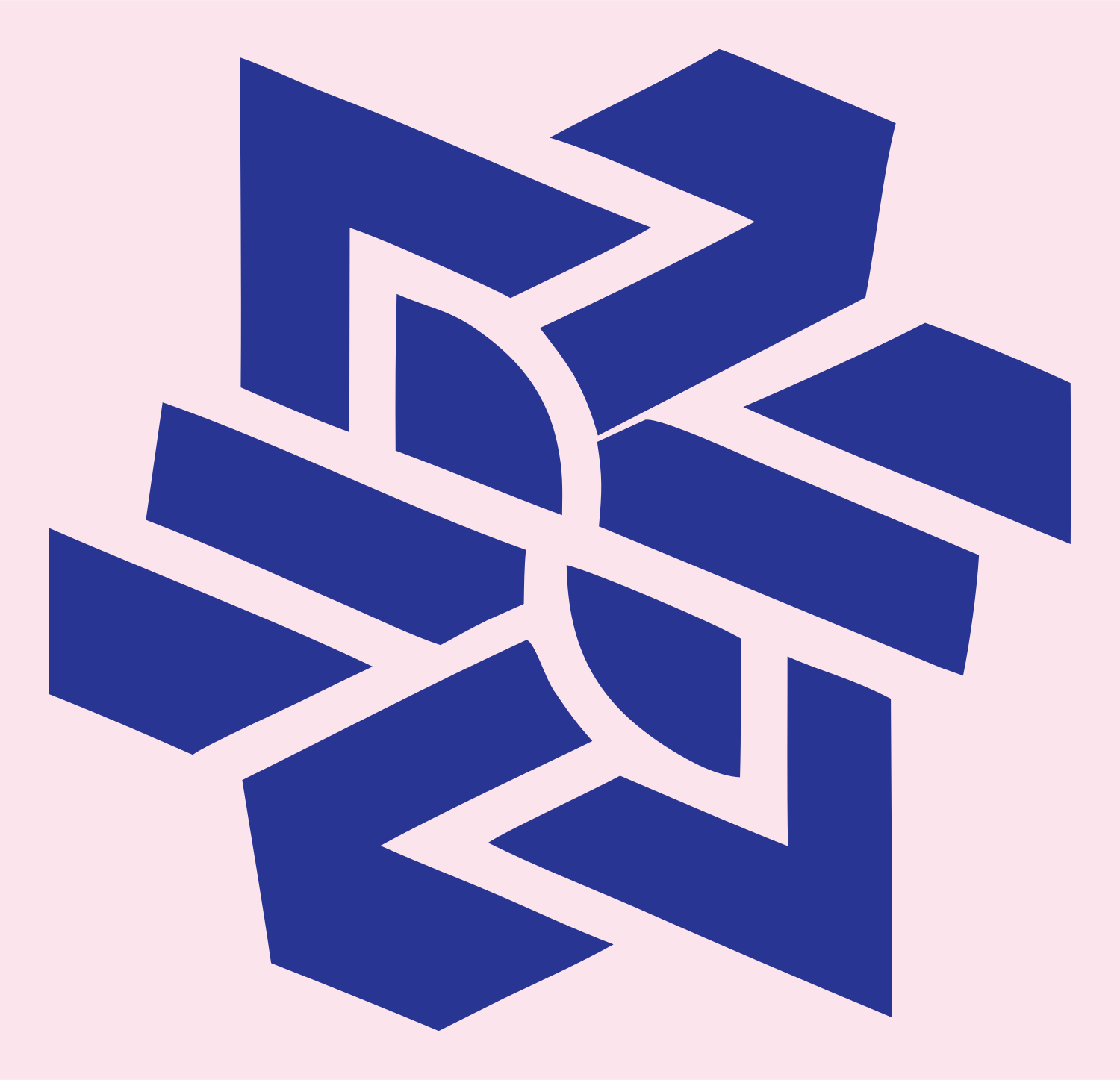 Bold Interlocking Snowflake Icon #fce4ec/#283593