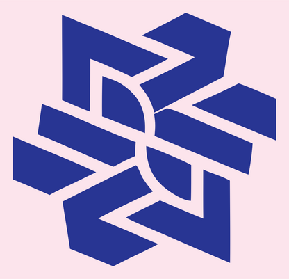Bold Interlocking Snowflake Icon #fce4ec/#283593