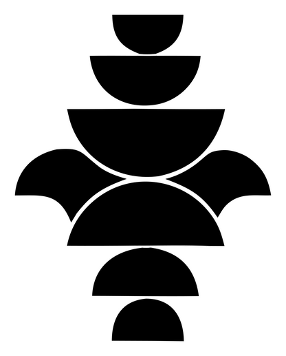 Bold Semicircle Snowflake Mark #ffffff/#000000