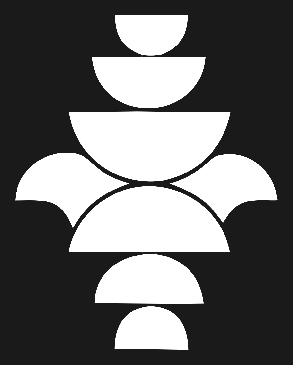 Bold Semicircle Snowflake Mark #1a1a1a/#ffffff