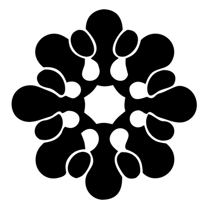 Bold Teardrop Snowflake Mark #ffffff/#000000