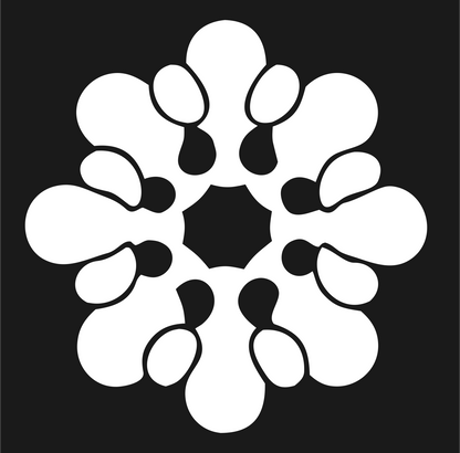 Bold Teardrop Snowflake Mark #1a1a1a/#ffffff