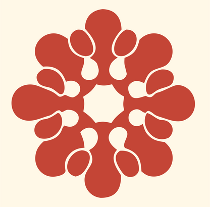 Bold Teardrop Snowflake Mark #fff8e7/#c44536