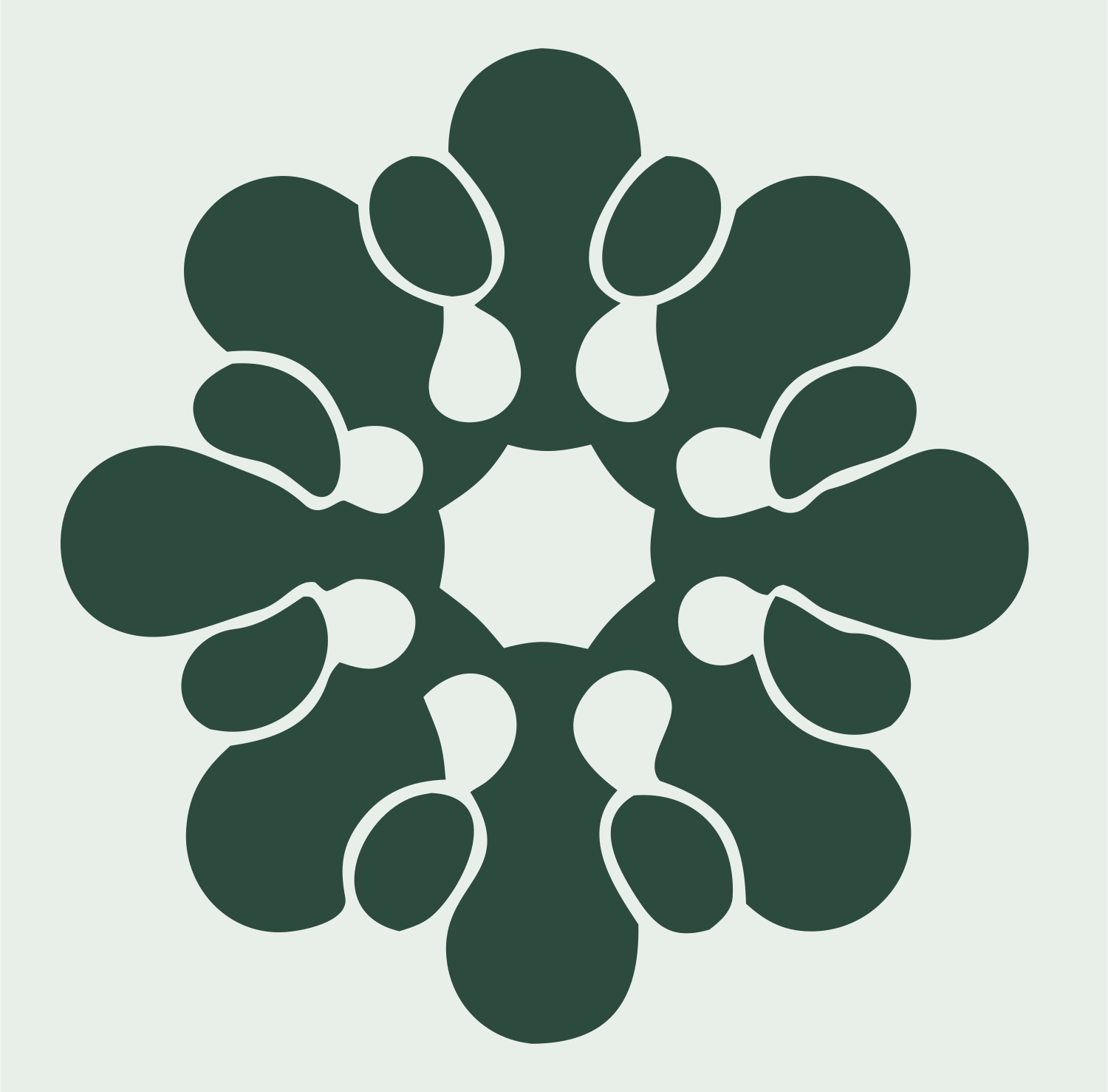 Bold Teardrop Snowflake Mark #e8efe9/#2d4a3e