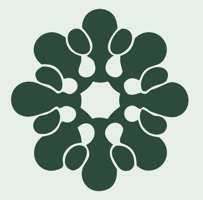 Bold Teardrop Snowflake Mark #e8efe9/#2d4a3e