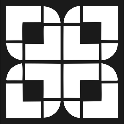 Bold Grid Snowflake Emblem #1a1a1a/#ffffff